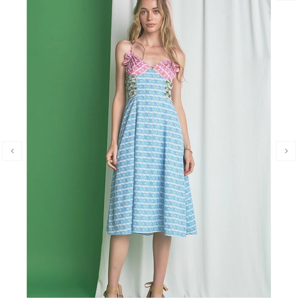 Tuckernuck English Factory PRINTED SATIN DRESS Size L